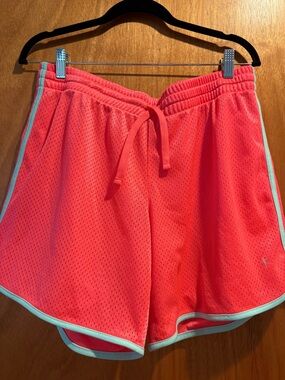 Danskin Coral Athletic Mesh Shorts with Mint Trim